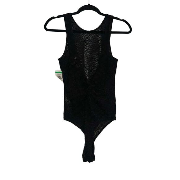 NEW Ganni Lace Black Sleeveless Twist Back Bodysuit XS - Picture 4 of 10